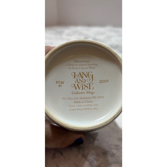 Lang And Wise Collector Mug Housesitting Cat Persis Clayton Weirs Painting Cup - Picture 9 of 11